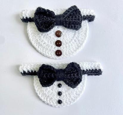 Crochet Pet Collar- Tuxedo Suit Bow