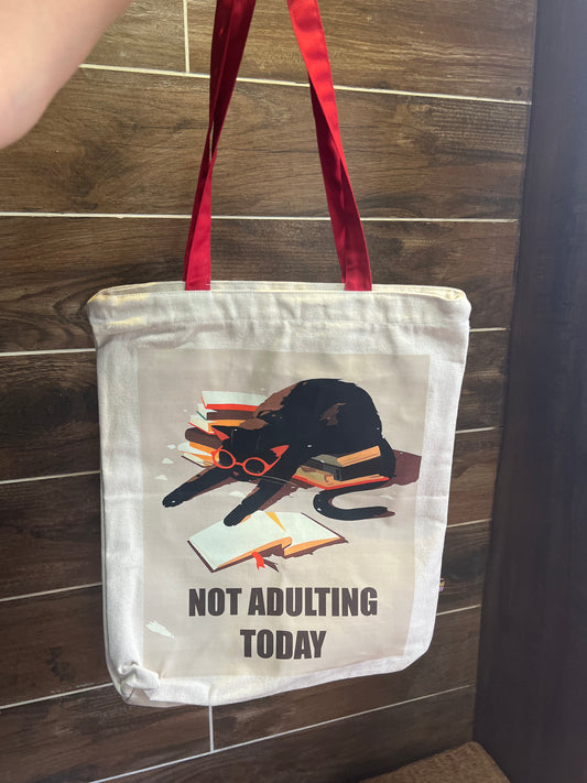 Not Adulting Today Zipper Tote Bag